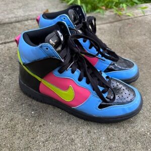Nike Dunk High GS Youth 5Y Multi-Color Black Pink Blue 308319-031 Retro 2007